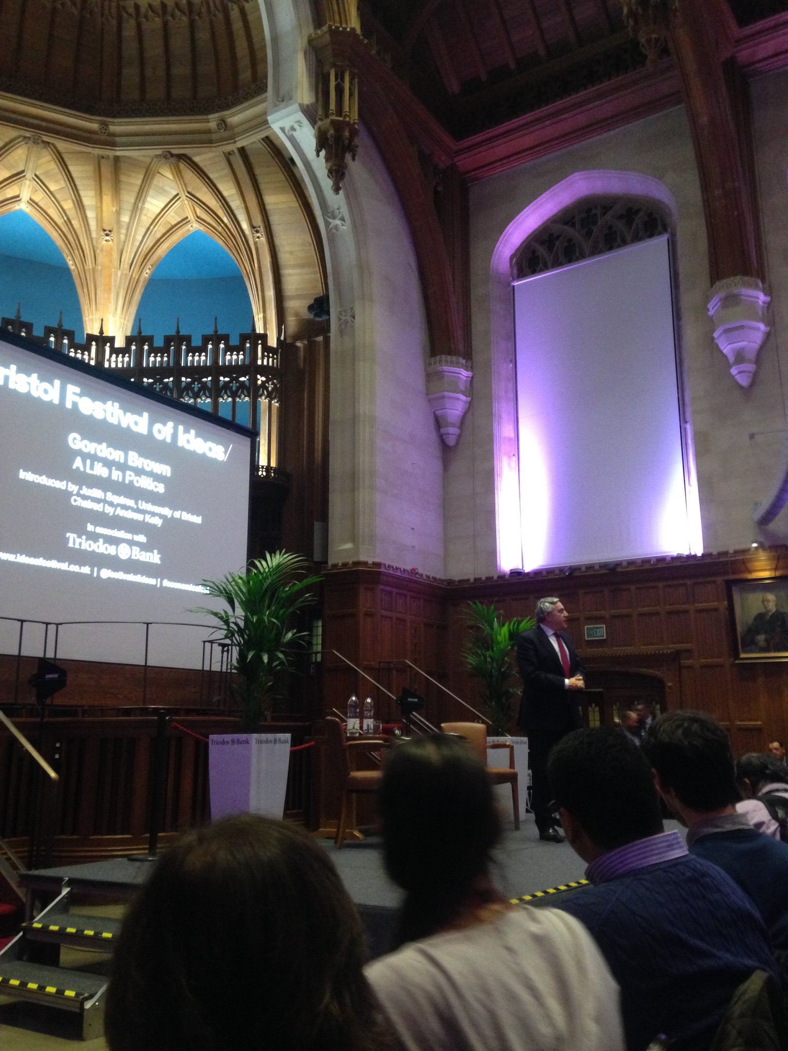 Bristol's @FestivalofIdeas just gets better and better speakers. Wills Building perfect setting for Gordon Brown tonight. #economicsfest https://t.co/QpPZRtDqul